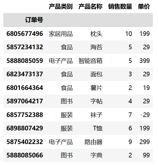 基于索引选择行