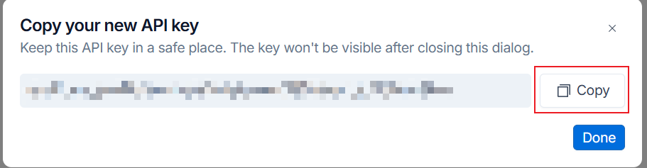 复制 API Key