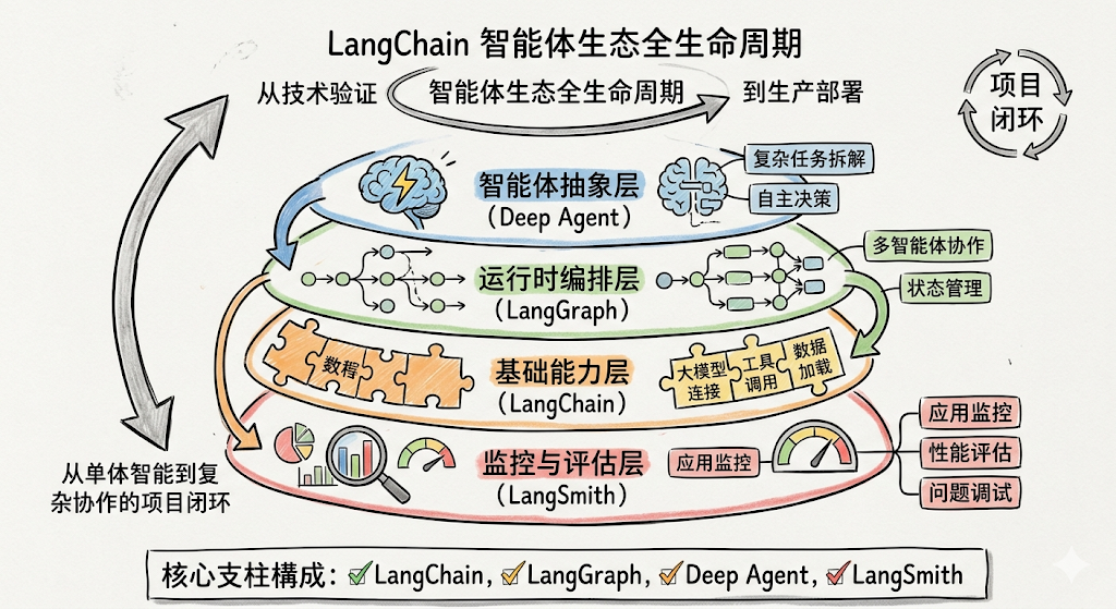 LangChain 生态四大支柱与全生命周期